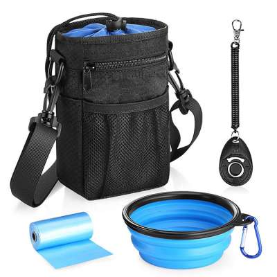 PortableDog Treat Bag Dog Training Pouch with Adjustable Strap & Collapsible Dog Bowl