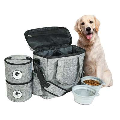 Dog Travel Bag Airline Approved Organizer for Pet Accessories Essentials Gear Food Puppy Diaper Grooming Kit